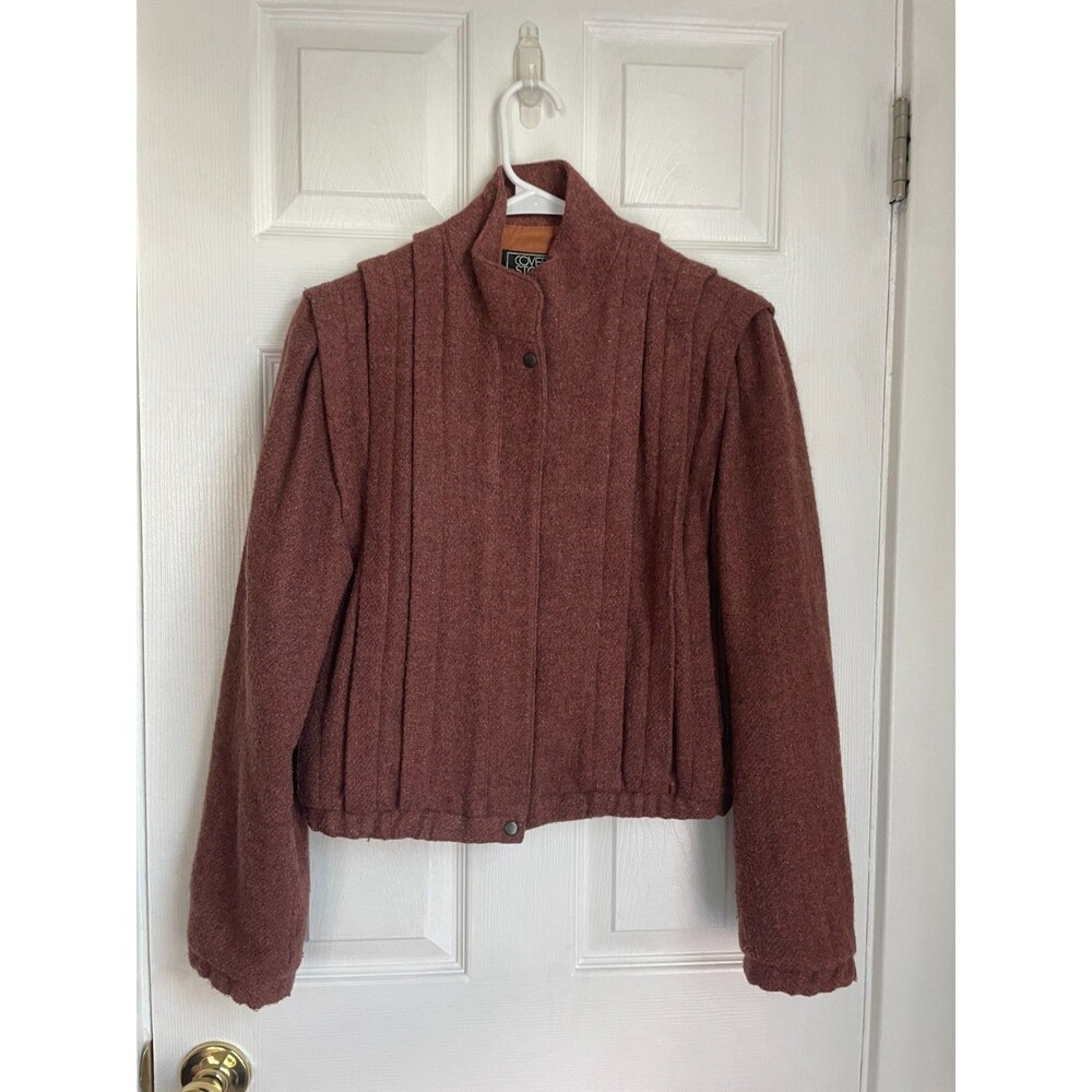 Cover Story Vintage Wool blend structured zip up Bomber Jacket size Small womens
